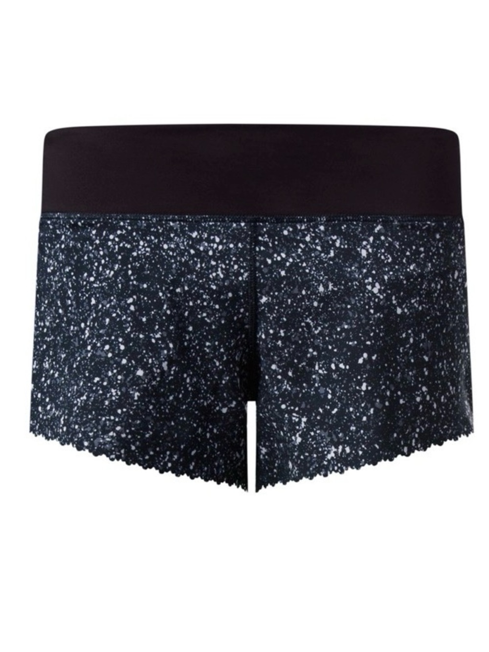 lululemon athletica Black Speckle Lace Hem Bike Shorts